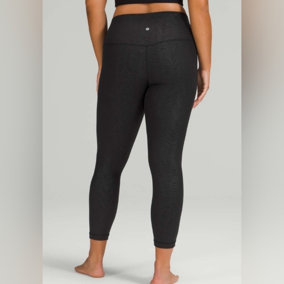 Lululemon Align High-Rise Pant 25" Aqueous Emboss Black - Picture 2 of 9